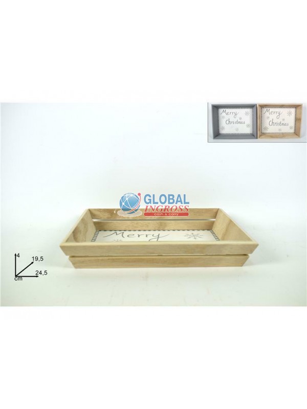 VASSOIO LEGNO NATALE 24x19