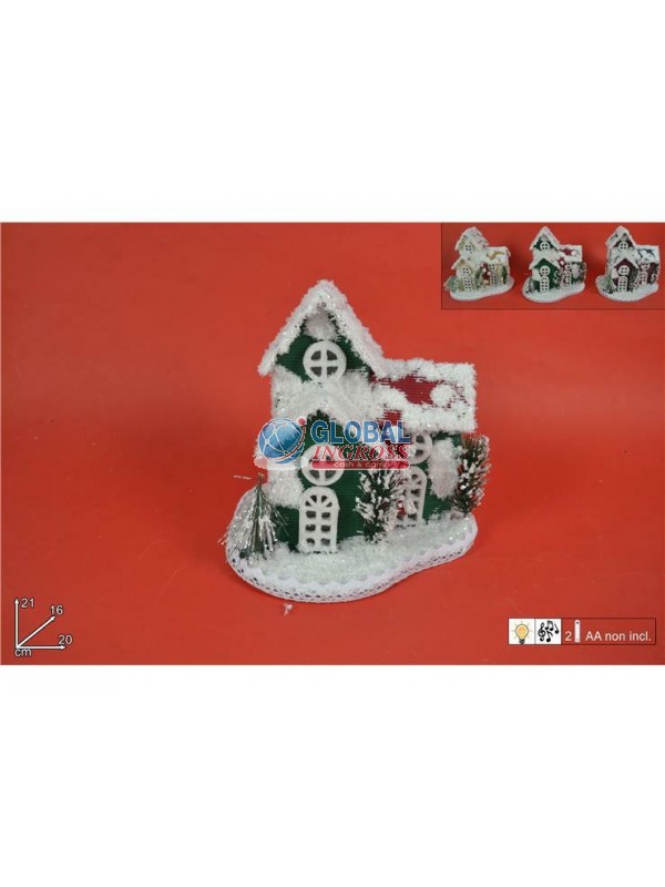 CASETTA C/LUCE NEVE 20cm