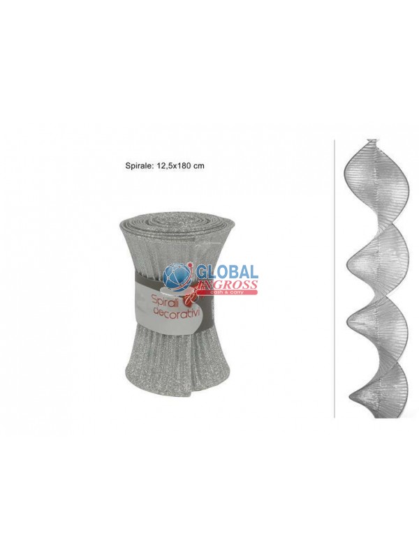 TESSUTO SPIRALE ARGENTO180cm