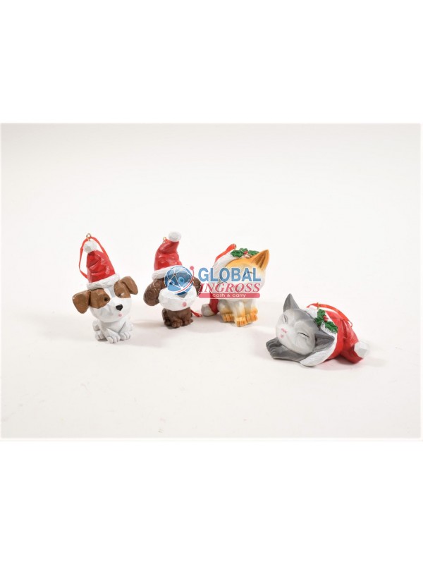 CUCCIOLO DI NATALE RESINA
