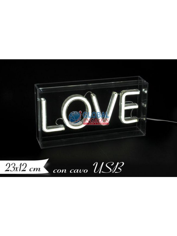 DECORAZIONE LUMINOSA LOVE 23x12cm USB