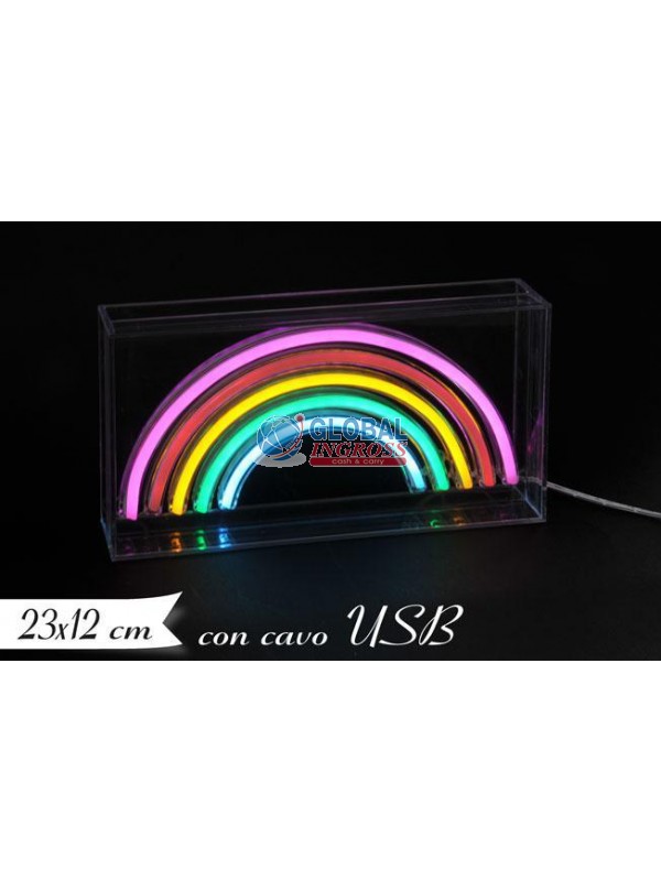 DECORAZIONE LUMINOSA ARCOBALENO 23x12cm USB