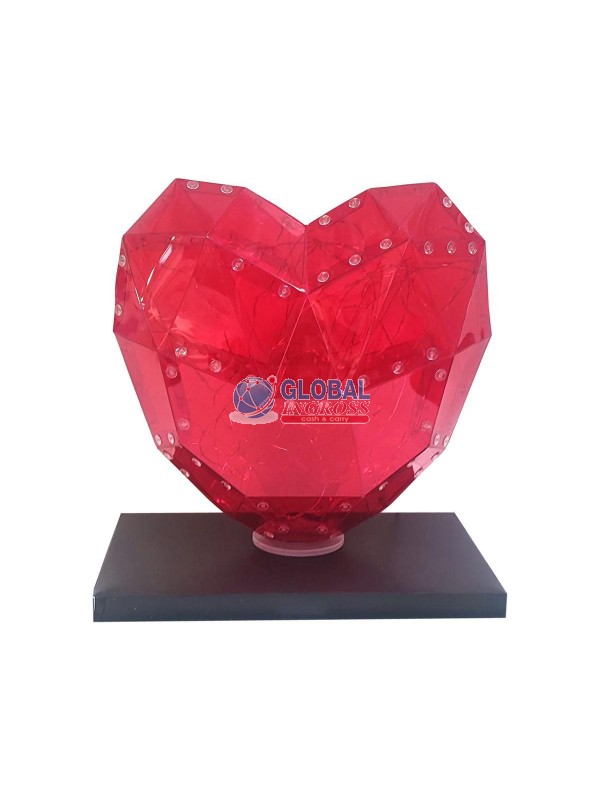 DECORAZIONE CUORE LUMINOSO LED USB 23cm