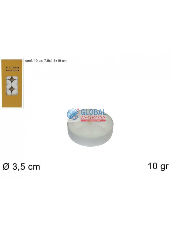 T-LIGHT BIANCO 10pz