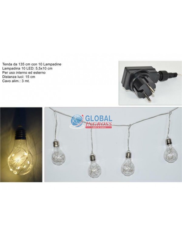 LUCI 10 LAMPADINE LED BIANCO CALDO USO ESTERNO