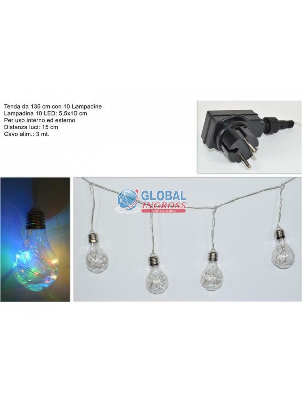 LUCI 10 LAMPADINE LED MULTICOLOR USO ESTERNO