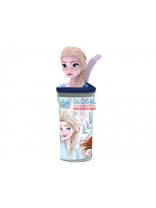 BICCHIERE 3D C/CANNUCCIA FROZEN 360ml ECOZEN