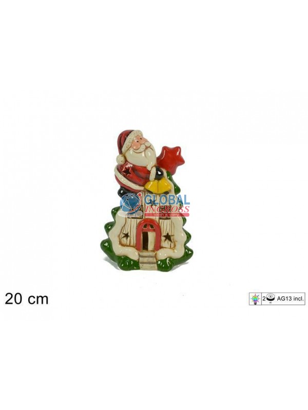 BABBO NATALE S/CASETTA + LUCI