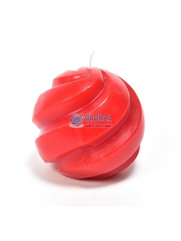 CANDELA PALLA SPIRALE 6cm ROSSA