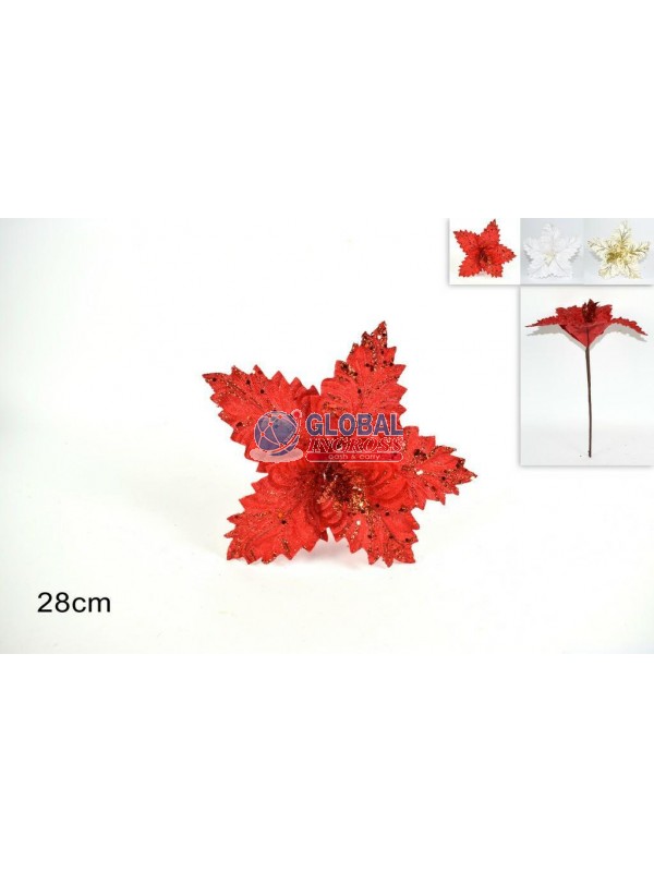 FIORE C/GLITTER 3 COLORI 28cm