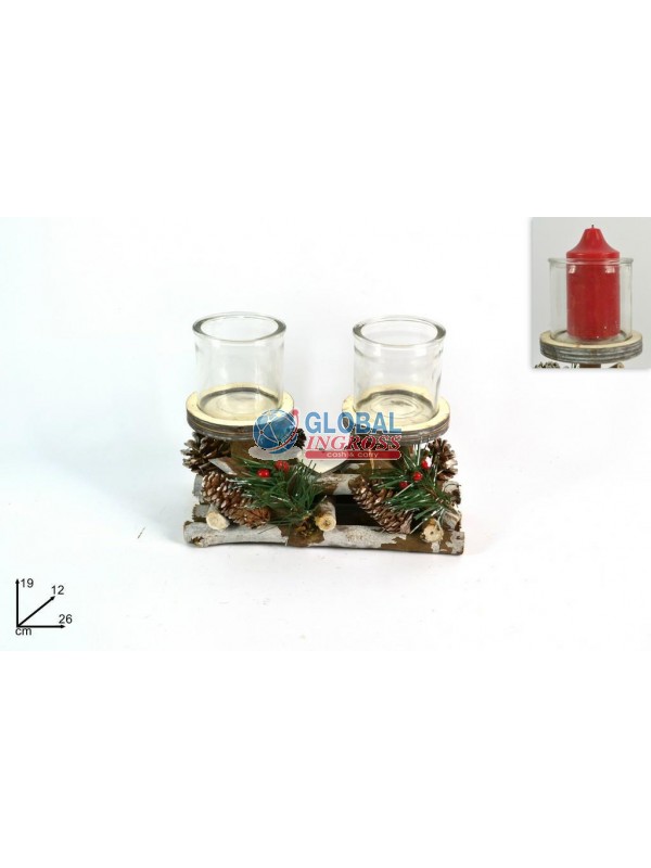 PORTACANDELA TRONCHETTI19cm 2 POSTI