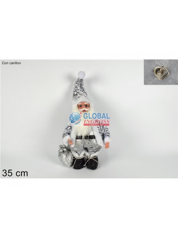 BABBO NATALE CARILLON 35cm SILVER