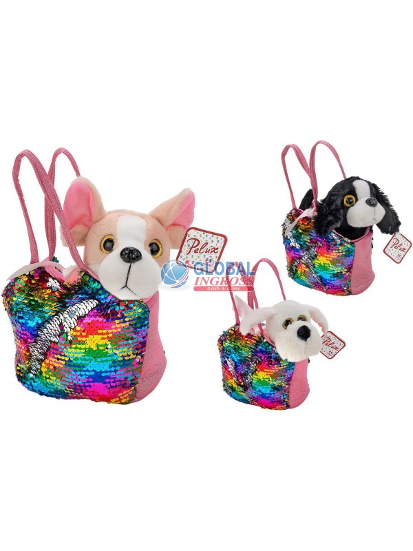 PELUCHE CANE IN BORSETTA