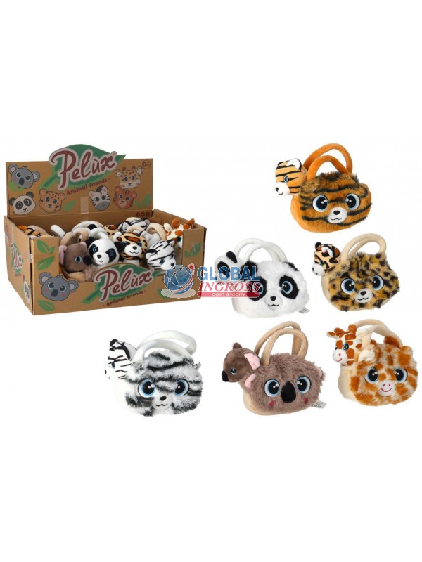 PELUCHE ANIMALE IN BORSETTA 13cm