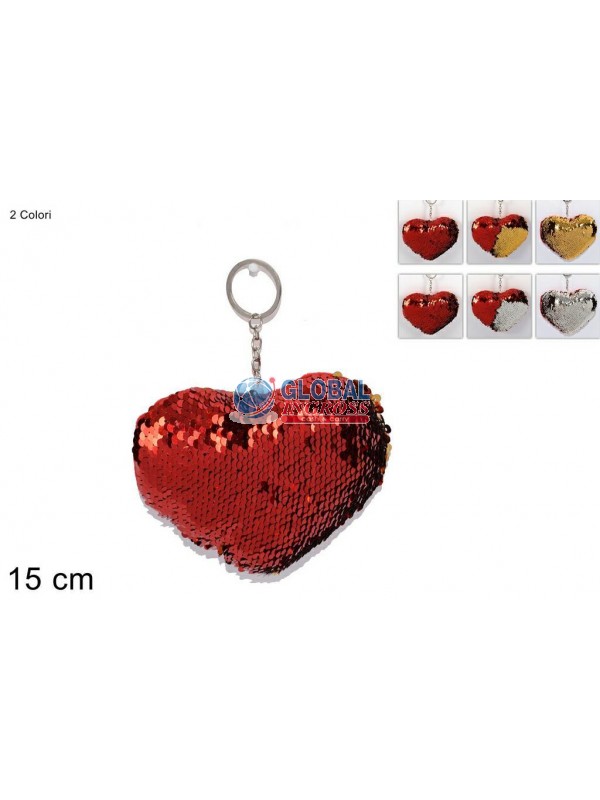 PORTACHIAVI CUORE PAILLETTES 15cm