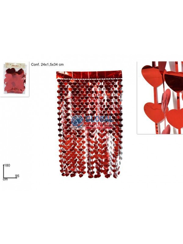 TENDA CUORI DECORATIVA 95x180cm