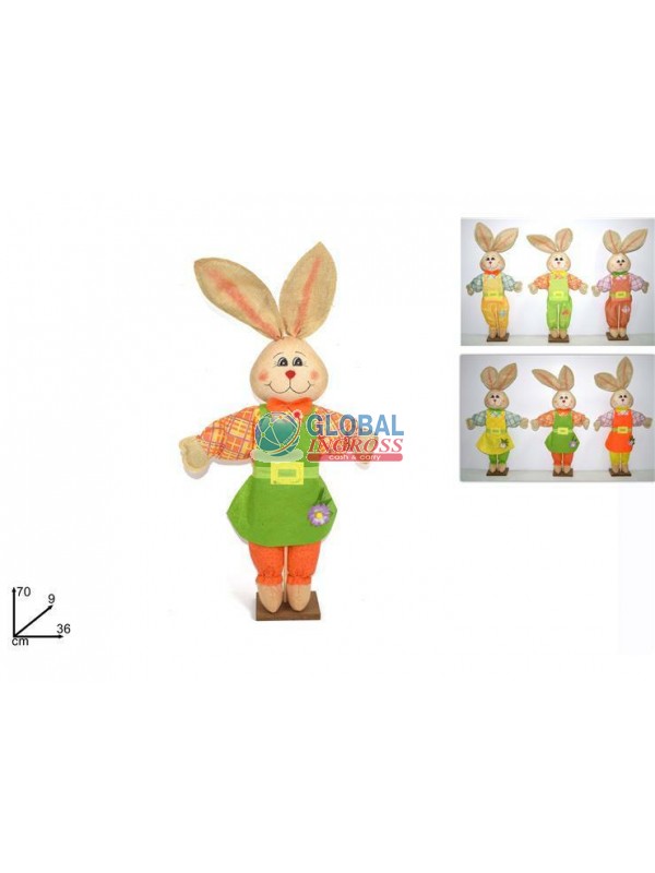 CONIGLIO 70cm C/BASE LEGNO