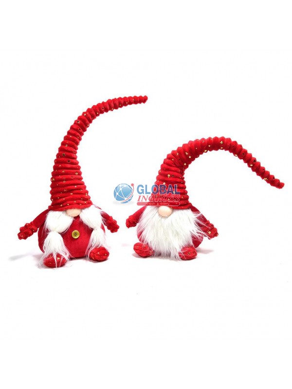BABBO NATALE TESSUTO ROSSO 46cm