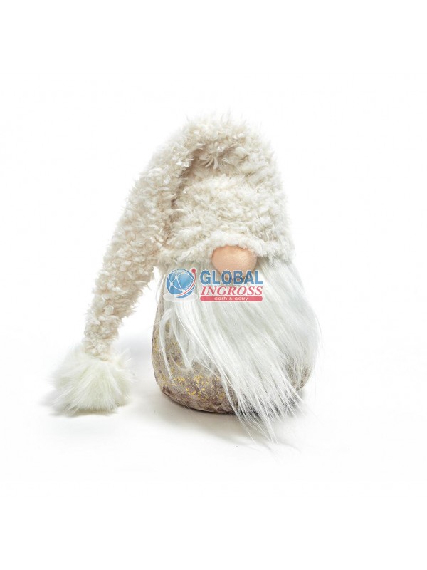 BABBO NATALE TESSUTO BIANCO 22cm