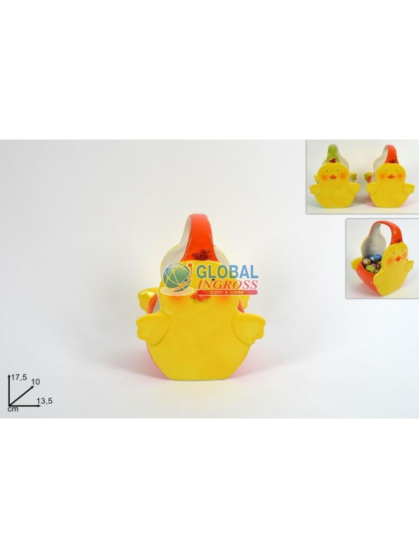 CESTO CERAMICA PULCINO 17cm