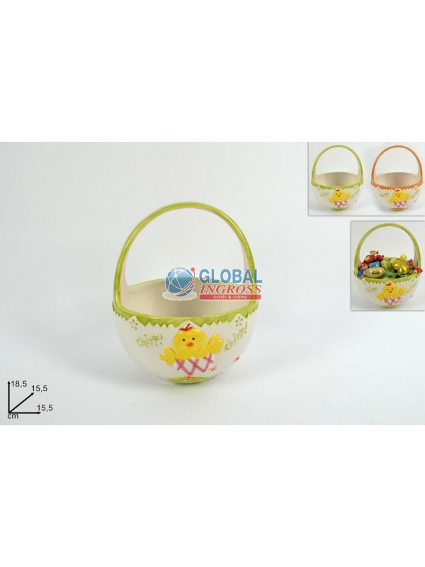 CESTO CERAMICA DECORO PASQUA