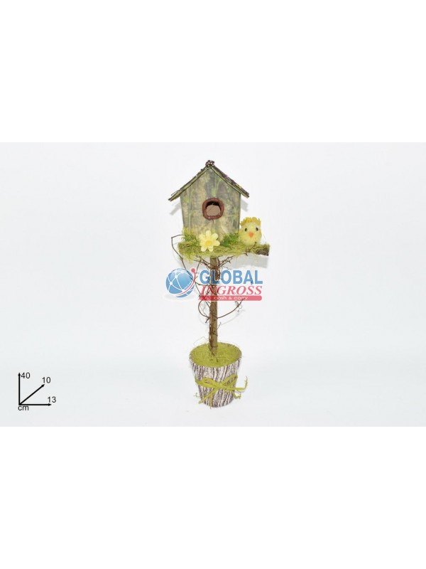 CASETTA C/UCCELLINO C/BASE 40cm