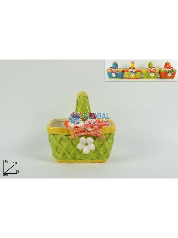 CESTINO CERAMICA GALLINA 12cm RETTANG.