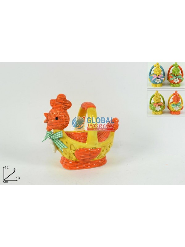 CESTO CERAMICA GALLINA 12cm
