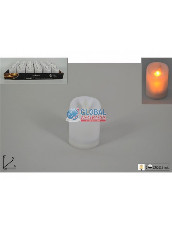 LUMINO BIANCO C/MOVIMENTO FIAMMA 7cm