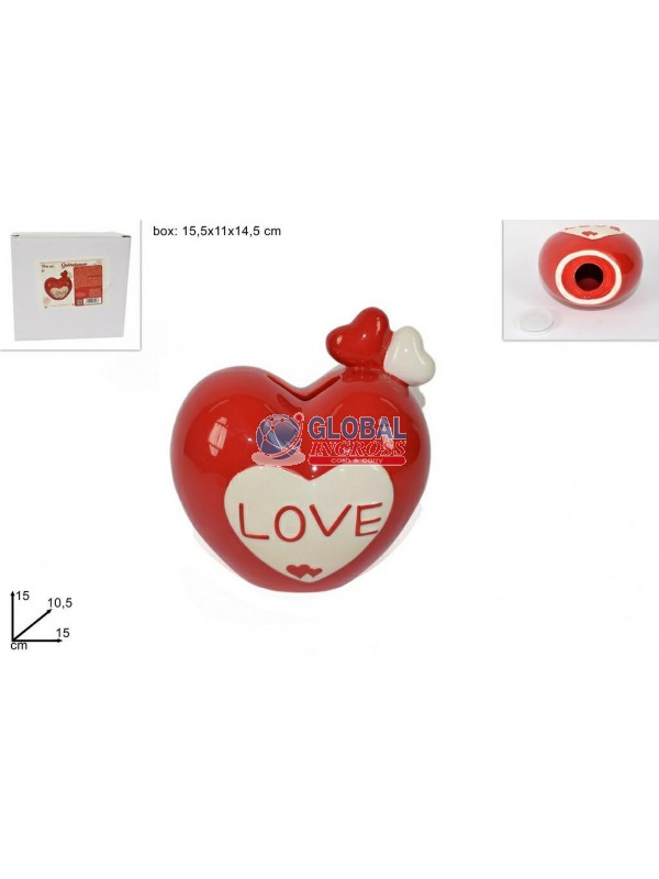SALVADANAIO CUORE 15cm