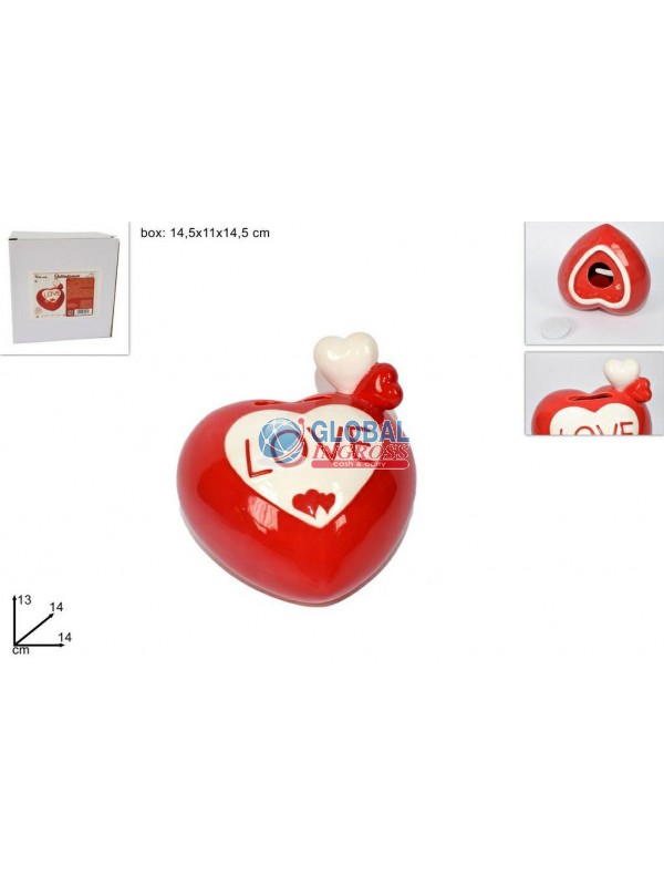 SALVADANAIO CUORE 13cm