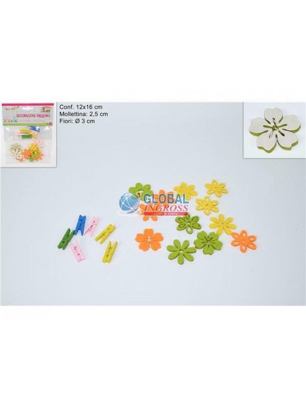 FIORELLINI FELTRO + MOLLETTE