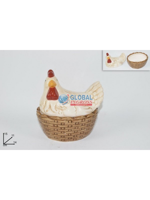 COFANETTO GALLINA EFFETTO RATTAN