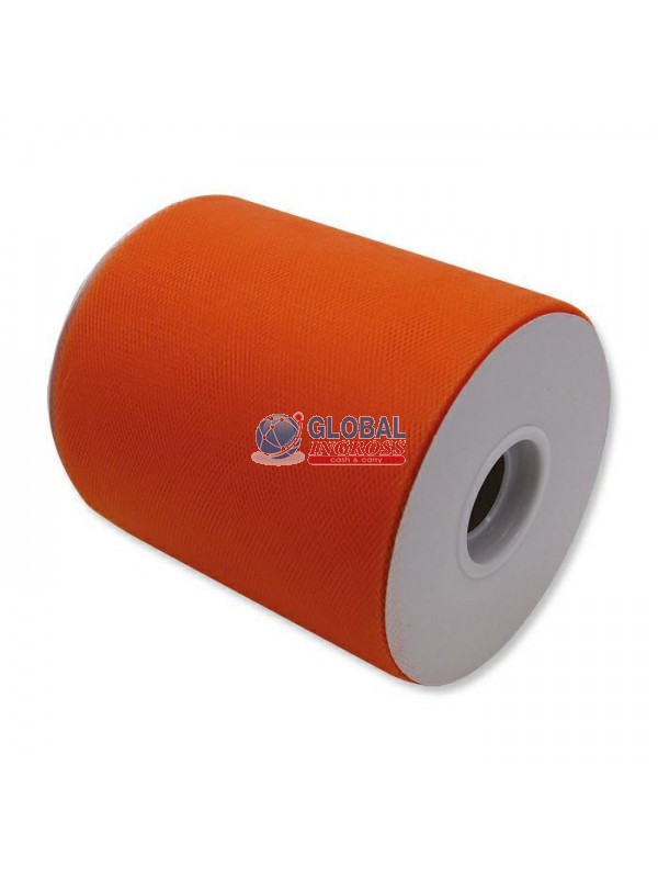 TULLE ROTOLO 12cm ARANCIO 100mt