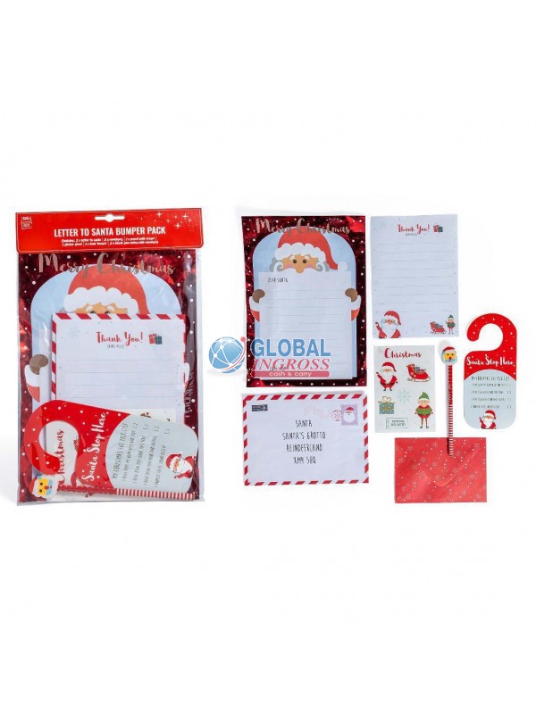 SET LETTERA BABBO NATALE C/MATITA E STICKERS