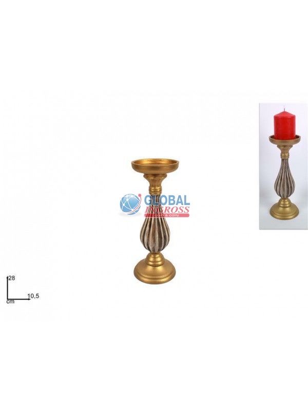 P/CANDELA LEGNO ORO 28cm