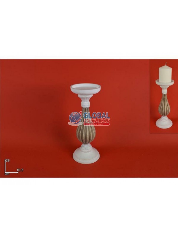 P/CANDELA LEGNO BIANCO 28cm
