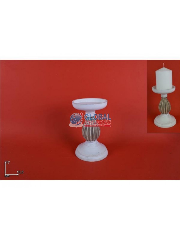 P/CANDELA LEGNO BIANCO 17cm