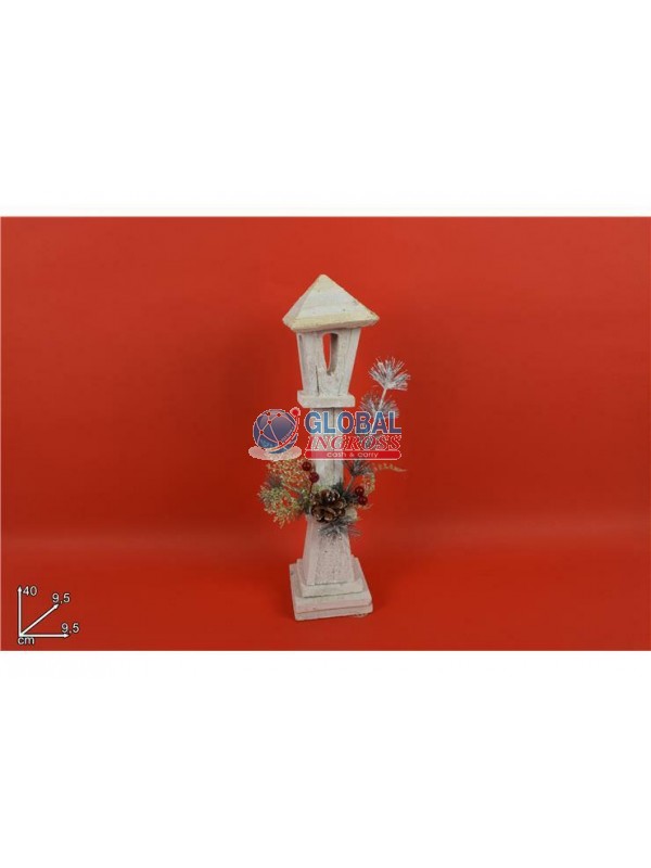 LAMPIONE LEGNO 40cm BIANCO