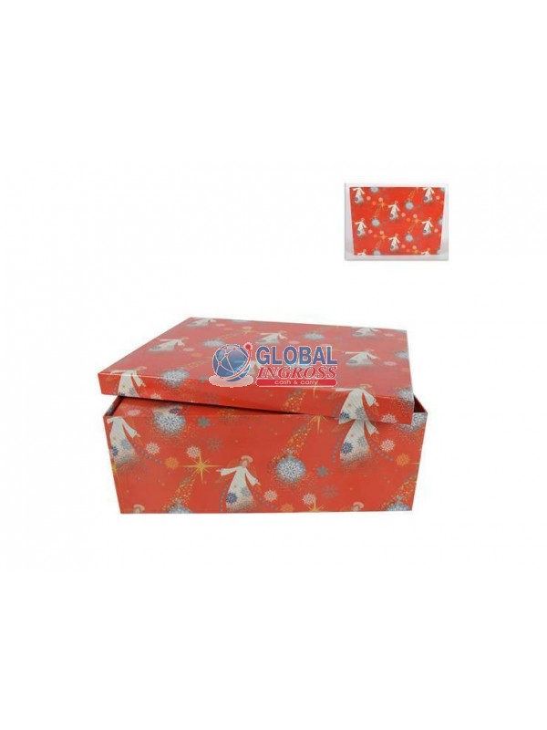 SCATOLA NATALE ROSSA 35x27x13 C/ANGELI
