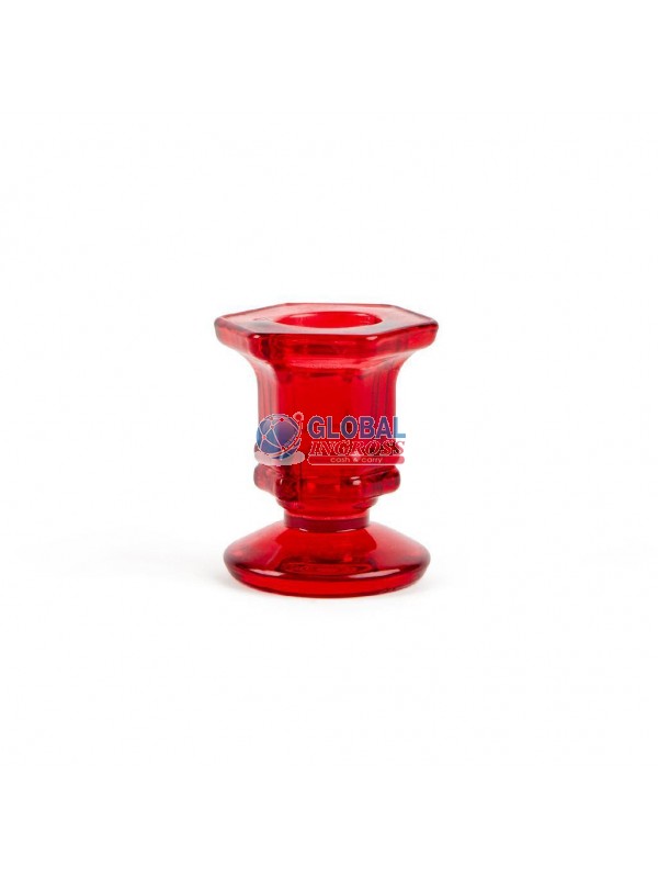 PORTACANDELA VETRO ROSSO 6cm