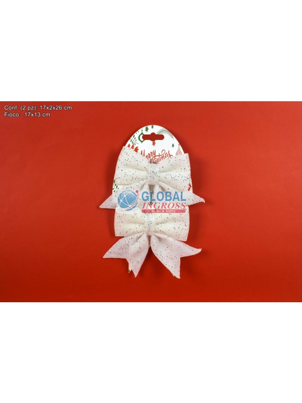 FIOCCO SPUGNA BIANCO 2pz GLITTER