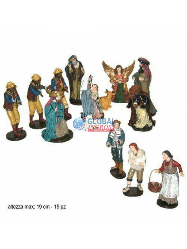 NATIVITA' C/VESTITI 15cm 15pz