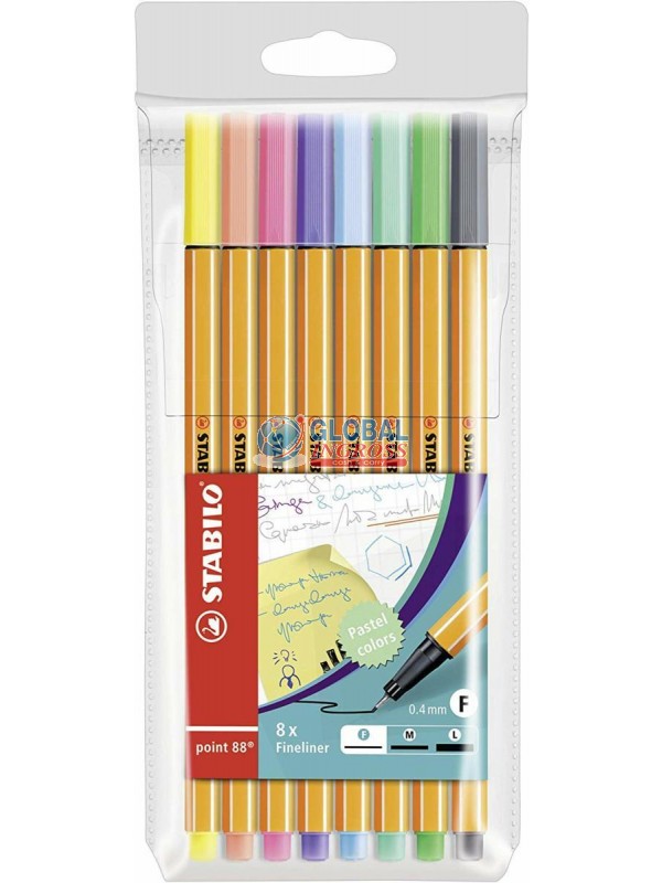 STABILO POINT88 8 colori PASTEL