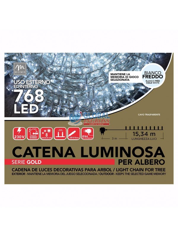 MINILED ESTERNO 768 BIANCO FREDDO CAVO TRASPARENTE SERIE GOLD
