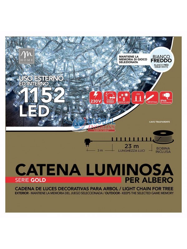 MINILED ESTERNO 1152 BIANCO FREDDO CAVO TRASPARENTE SERIE GOLD