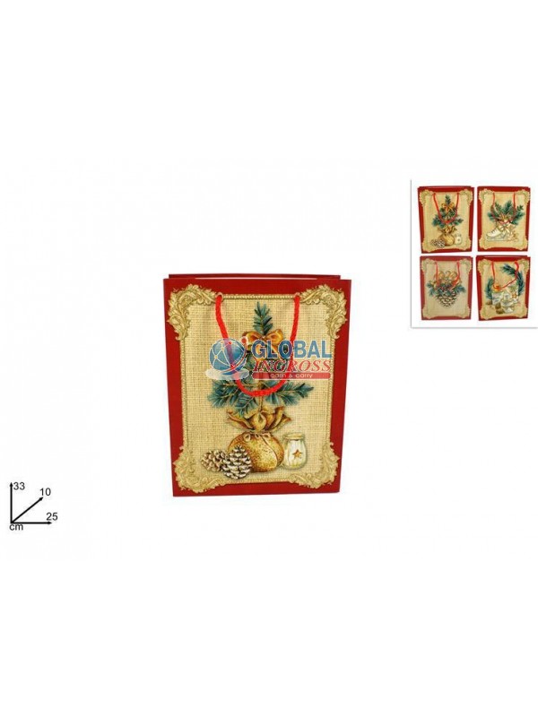 SHOPPER NATALE DECORO JUTA 33x25