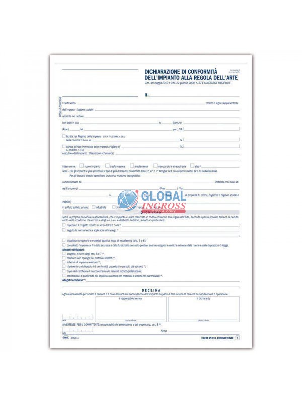 CONFORMITA' IMPIANTO SNAP (DU184110000)