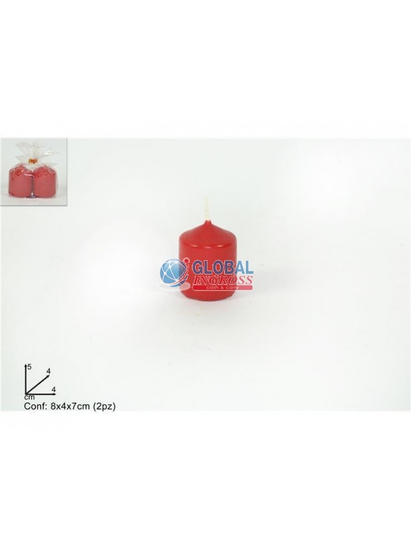 CANDELA 5x4cm 2pz ROSSA
