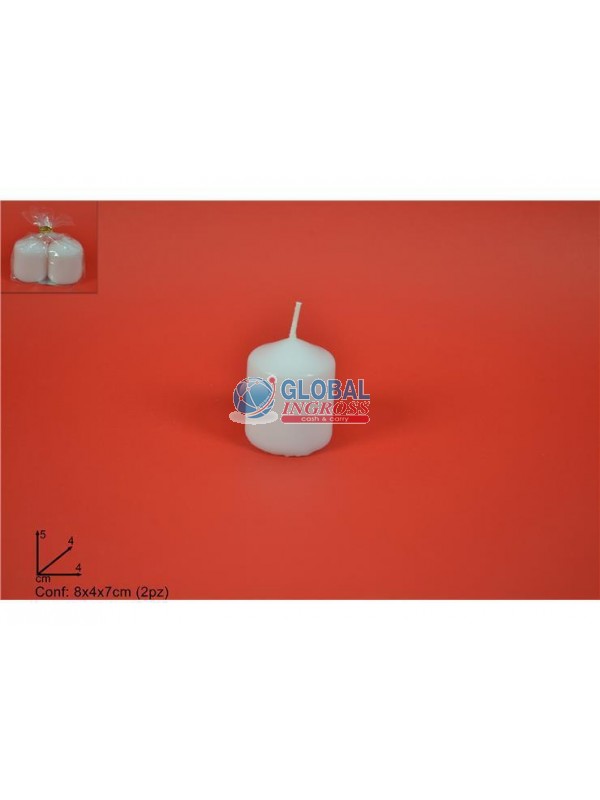 CANDELA 5x4cm 2pz BIANCA